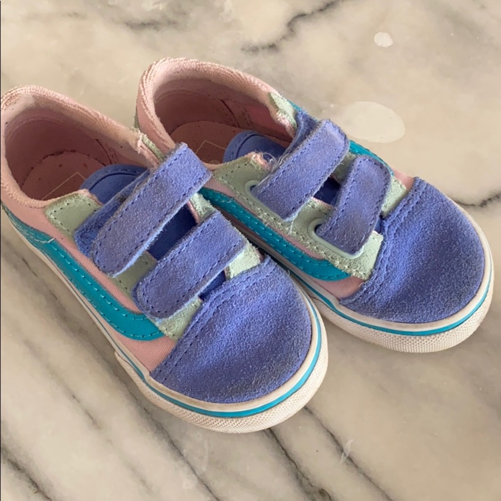 Pastel pink blue aqua mint Vans Toddler size 6.5